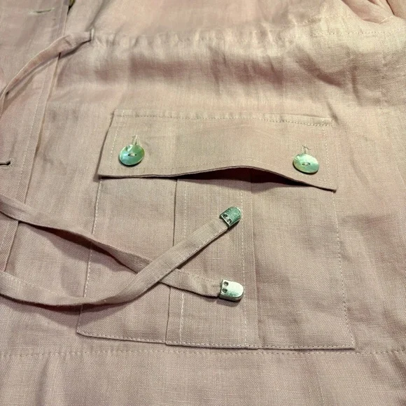 Neiman Marcus Light Pink Linen Utility Jacket Size Medium - Picture 9 of 10